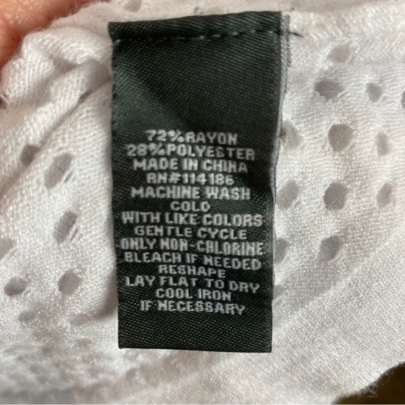 89th & Madison Open Front Rayon Blend Striped Cardigan Large White - Picture 5 of 11